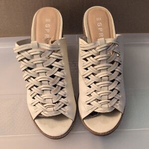 Esprit Women's Beige Woven Sandals - 9m
